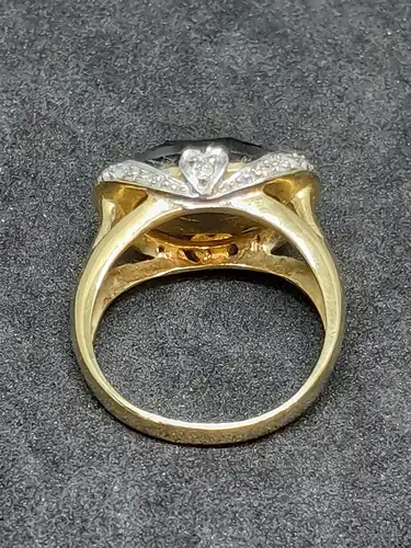 Goldring mit Rauchquarz und Diamanten - 9 Karat - Ring - Gelbgold 375 Echtgold