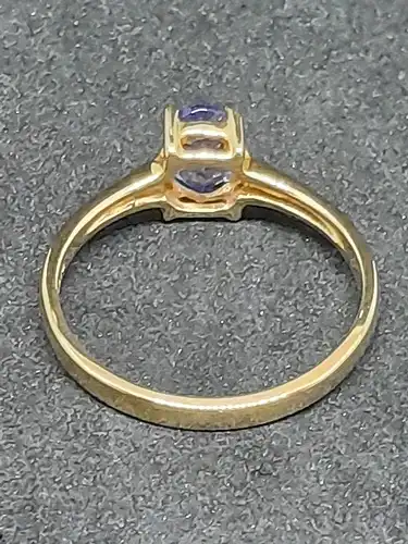Goldring mit Tansanit - 14 Karat - Gelbgold - 585 Echtgold - Ring