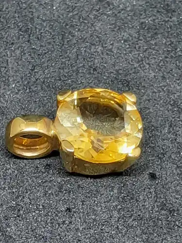 Kettenanhänger - Anhänger mit Citrin Stein - 14 Karat - Gelbgold - 585 Echtgold