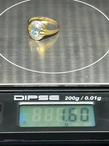 Goldring mit Topas Stein - 14 Karat - 585 Echtgold - Ring - Goldring