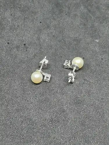 Ohrstecker mit Perlen &amp; Diamanten - Gold Ohrstecker - 14 Karat - 585 Echtgold - Ohrstecker - Ohrringe