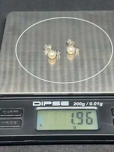 Ohrstecker mit Perlen &amp; Diamanten - Gold Ohrstecker - 14 Karat - 585 Echtgold - Ohrstecker - Ohrringe