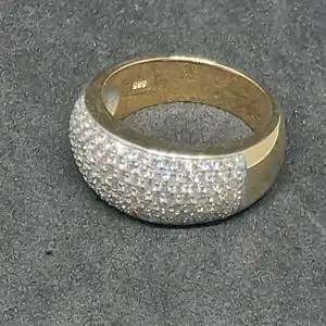 Goldring mit Diamanten - 14 Karat - 585 Echtgold - Ring - 109 Diamanten