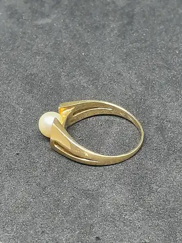 Goldring mit einer Perle - 14 Karat - 585 Echtgold - Ring - Gold