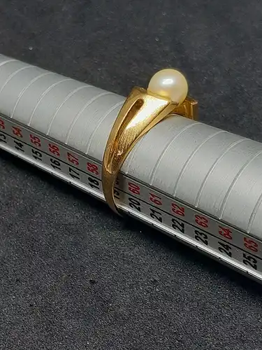 Goldring mit einer Perle - 14 Karat - 585 Echtgold - Ring - Gold