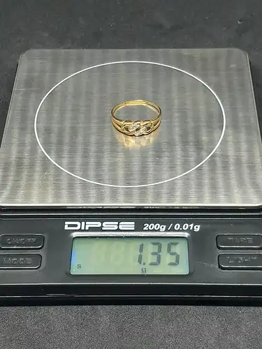 Goldring mit einem Diamanten - 14 Karat - 585 Echtgold - Ring