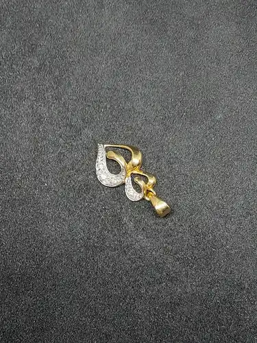 Kettenanhänger - Goldanhänger mit Diamanten - Herzanhänger - 14 Karat - 585 Echtgold - Anhänger
