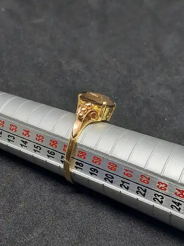 Goldring mit Rauchquarz - 14 Karat - 585 Echtgold - Ring