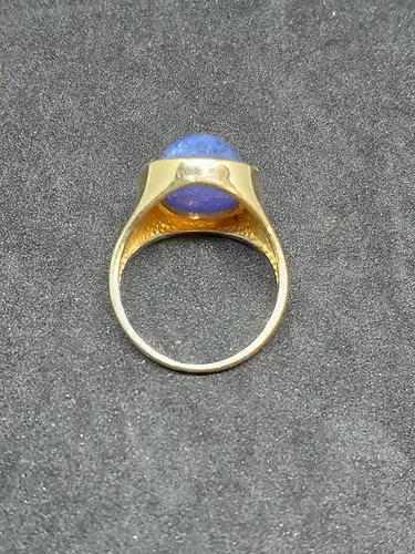 Goldring mit Tansanit und 10 Diamanten - 14 Karat - Ring - 585 Echtgold