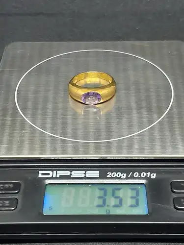 Goldring mit Amethyst - 8 Karat - 333 Echtgold - Ring