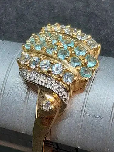 Goldring mit Diamanten - Ring - 14 Karat - 585 Echtgold