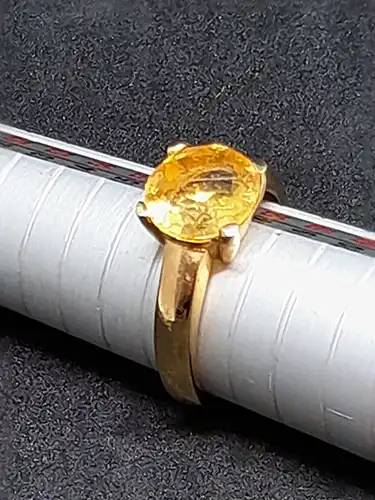 Goldring mit Citrin Stein - 9 Karat - Ring - 375 Echtgold