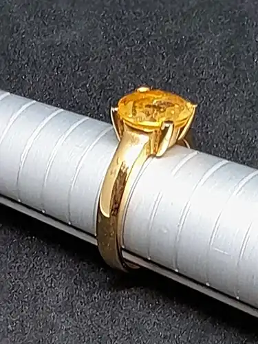 Goldring mit Citrin Stein - 9 Karat - Ring - 375 Echtgold