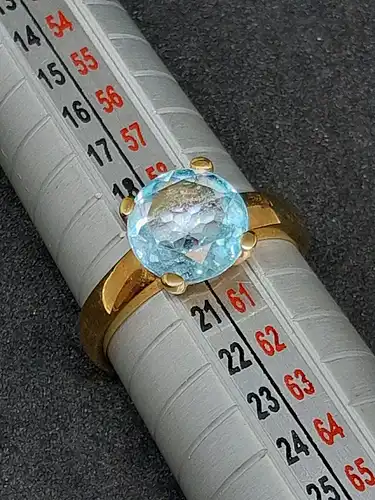 Goldring mit blauen Topas - 9 Karat - Ring - 375 Echtgold