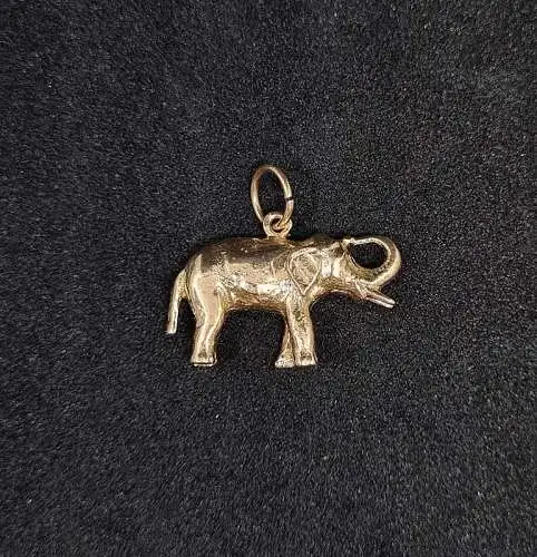 Goldanhänger mit Elefant aus 14 Karat Echtgold ( 585er ) 9.49gramm