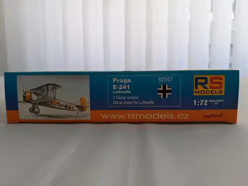 RS Models Praga E-241 Luftwaffe-1:72-92047-Modellflieger-OVP-1123