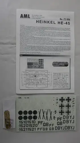 AML Heinkel HE-45-1:72-72006-Modellflieger-OVP-1051