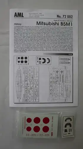 AML Mitsubishi B5M1 Mabel Japanese Navy Type 97 Model 2-1:72-72002-Modellflieger-OVP-1050