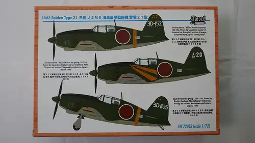 Sword J2M3 Raiden Type 21-1:72-SW 72053-Modellflieger-OVP-1025