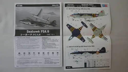 Hobby Boss Seahawk FGA.6-1:72-87251-Bauteile versiegelt-Modellflieger-OVP-0054