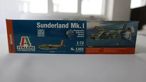 Italeri Sunderland Mk.I-1:72-1302-Bauteile versiegelt-Modellflieger-OVP-0984