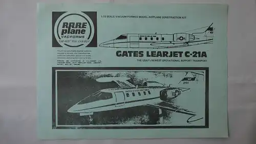 Rare Plane Gates 35/C-21A Learjet-1:72-RP3005-ohne Decalbogen-Modellflieger-OVP-0953