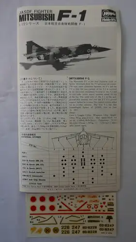 Hasegawa JASDF Fighter F-1 Mitsubishi-1:72-E15-Modellflieger-OVP-0905