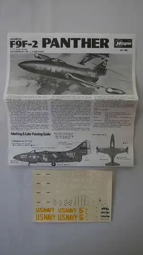 Hasegawa Grumman F9F-2 Panther U.S.Navy Fighter-1:72-B22-Modellflieger-OVP-0904