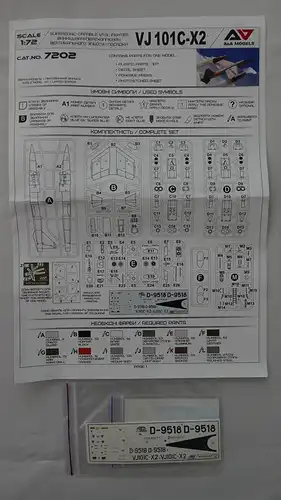 A &amp; A Models VJ 101C-X2 Supersonic-Capable VTOL Fighter-1:72-7202-Modellflieger-OVP-0884