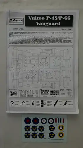 AZ model Vultee P-48 Vanguard Fighter aircraft plane-1:72-AZ 7262-Modellflieger-OVP-0858