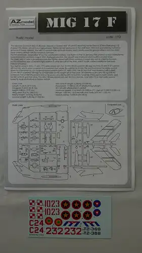 AZ model Mikoyan Gurevich Mig-17F/Lim-5 "Fresco-C"-1:72-AZ 7329-Modellflieger-OVP-0856