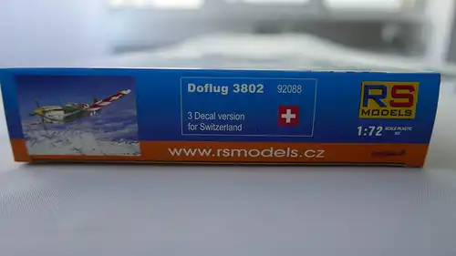 RS Models Doflug 3802 Swiss fighter from WW II-1:72-92088-Modellflieger-OVP-0781