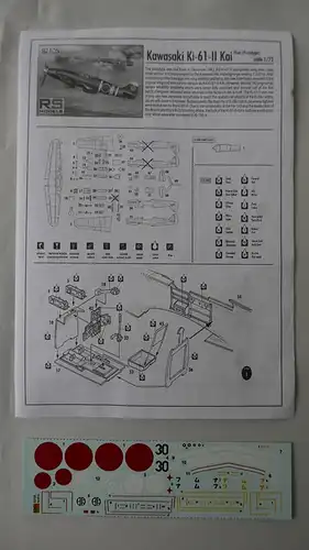 RS Models Kawasaki Ki-61-II Kai Hien (Prototype)-1:72-92105-Modellflieger-OVP-0772