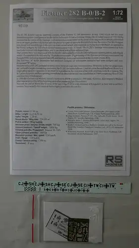 RS Models Flettner FI 282 B-0/B-2 German Helicopter from WW II-1:72-92110-Modellflieger-OVP-0771