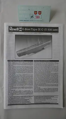 Revell Deutsches U-Boot German Submarine Type IX C (U 505 late)-1:72-05114-OVP-0769