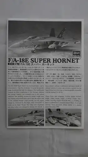 Hasegawa F/A-18E Super Hornet U.S. Navy Carrier-Borne Fighter/Attacker-1:72-00549 (E19)-Modellflieger-OVP-0752