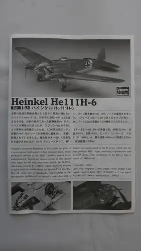 Hasegawa Heinkel He111H-6-1:72-00551 (E21)-Modellflieger-OVP-0747