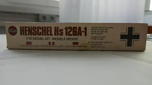 Airfix Henschel Hs 126A 1-1:72-03028-7-2 Bausätze-Modellflieger-1 OVP-0738