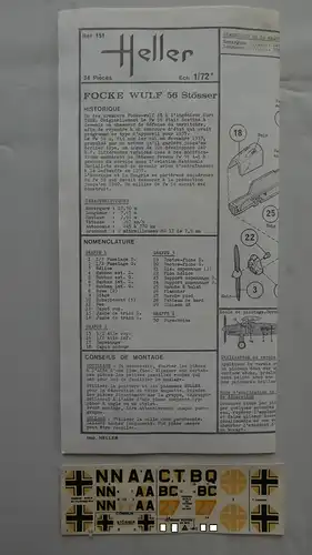 Heller Focke Wulf 56 "Stösser"-1:72-151-Modellflieger-OVP-0735