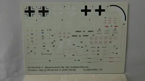 Revell Me 262 A-1a/U3 Aufklärer/Recce-1:72-04146-Modellflieger-OVP-0724