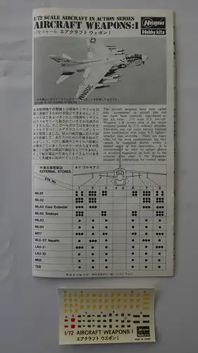 Hasegawa Aircraft Weapons: I U.S. Bombs &amp; Rocket Launchers-1:72-X72/1-OVP-0720