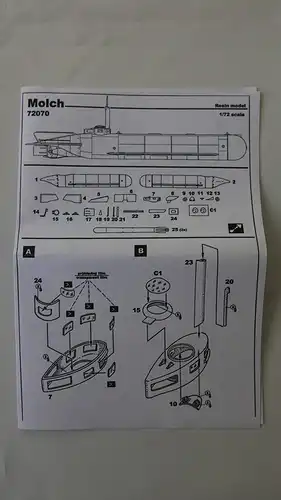 Pavla Models "Molch" German WWII midget submarine-1:72-72070-OVP-0647