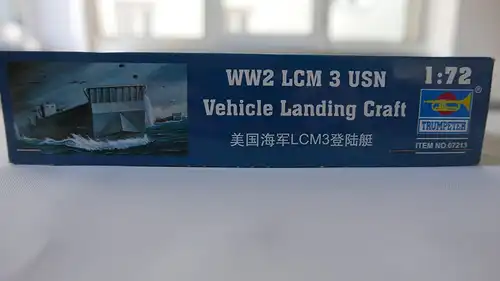 Trumpeter WW2 LCM 3 USN Vehicle Landing Craft-1:72-07213-Bauteile versiegelt-Militär-Schiffe-OVP-0640