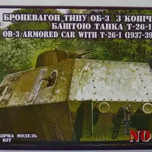 UM Military Technics OB-3 Armored car with T-26-1 (1937-39) Turret-1:72-609-Militär-OVP-0633