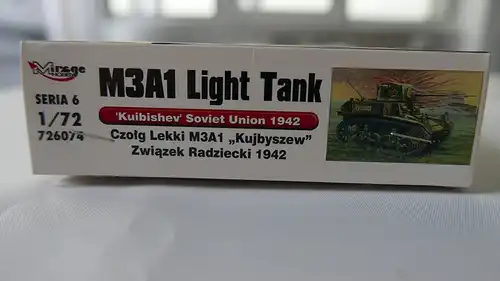 Mirage Hobby M3A1 Light Tank "Kubishev" Soviet Union 1942-1:72-726074-Militärfahrzeug-OVP-0632