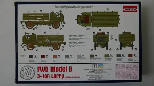 Roden FWD Model B 3-ton Lorry-1:72-733-LKW-Militärfahrzeug-OVP-0626