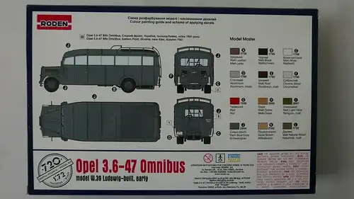 Roden Opel 3.6-47 Omnibus W.39 Ludewig-built early-1:72-720-Militärfahrzeug-OVP-0622