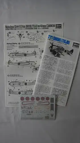 Hasegawa Nakajima Ki44-II Otsu Shoki (Tojo) w/40mm Cannon-1:72-00037-Modellflieger-OVP-0576