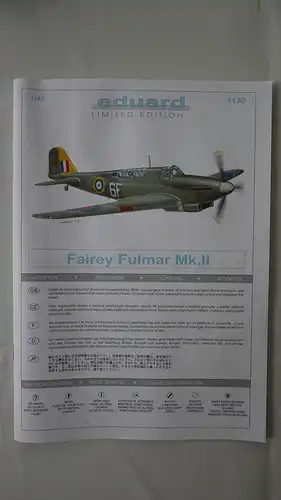 Eduard Fairey Fulmar Mk.II-1:48-1130-Modellflieger-Limited Edition-OVP-0567