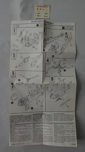 Airfix Sa.341 Gazelle-1:72- 9 61059 Series 1-Helicopter-Modellflieger-OVP-0531
